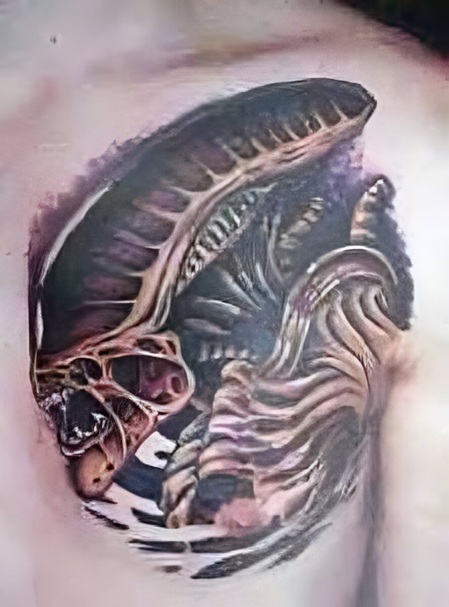 Alien mit langem Hinterkopf