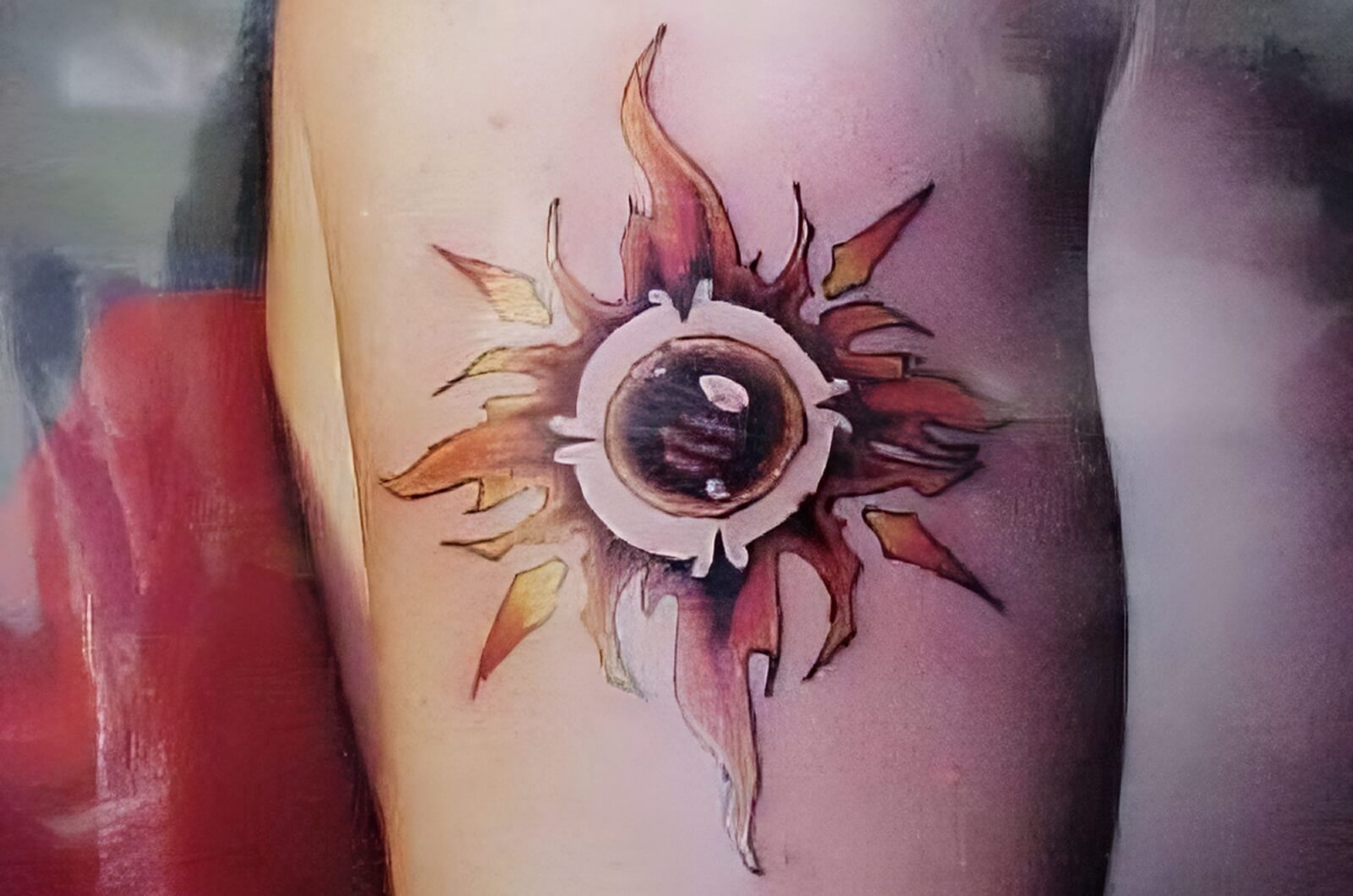 Auge in Form einer Sonne