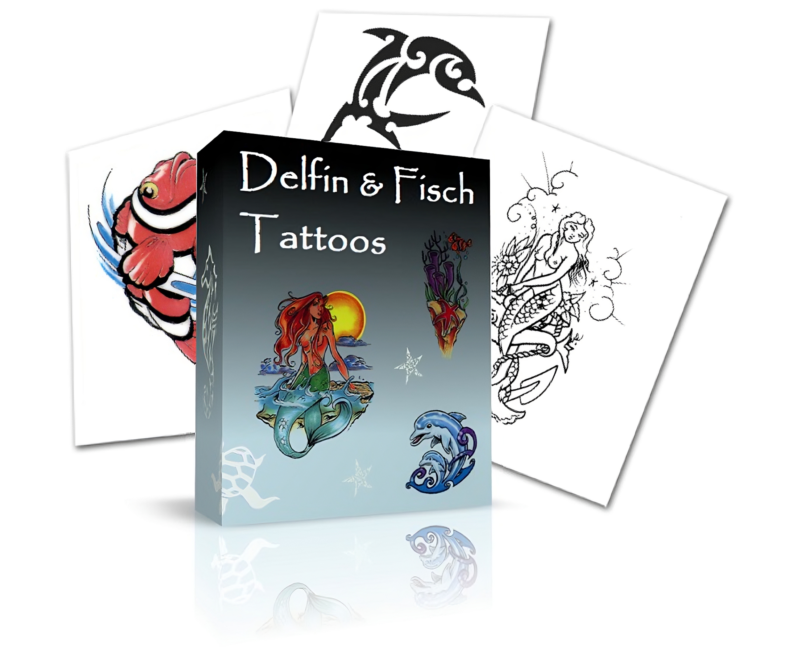 Delfin und Fisch Tattoo Vorlagen