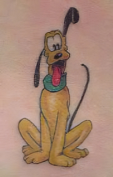 Disney Hund Pluto mit herausgestreckter Zunge