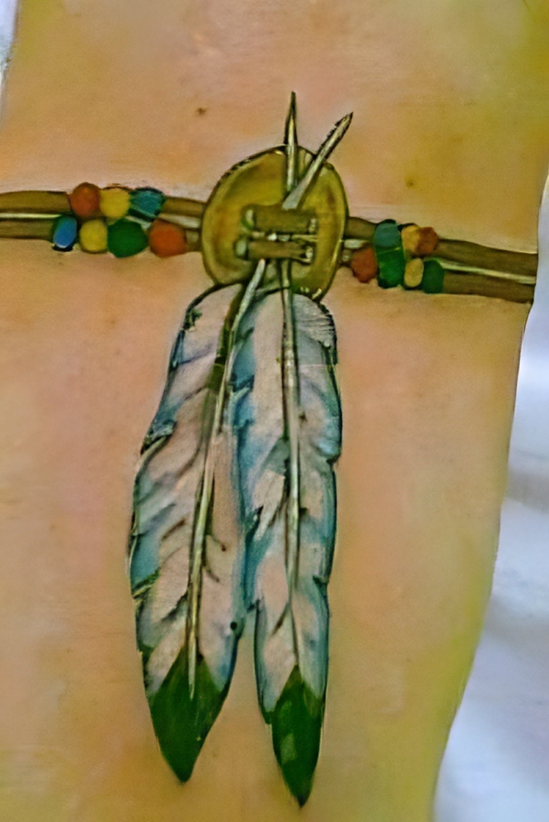 Indianer Armband mit zwei Federn