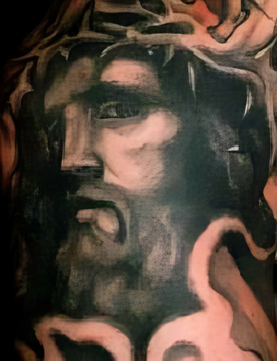 Jesus Portrait in Schwarz-weiß