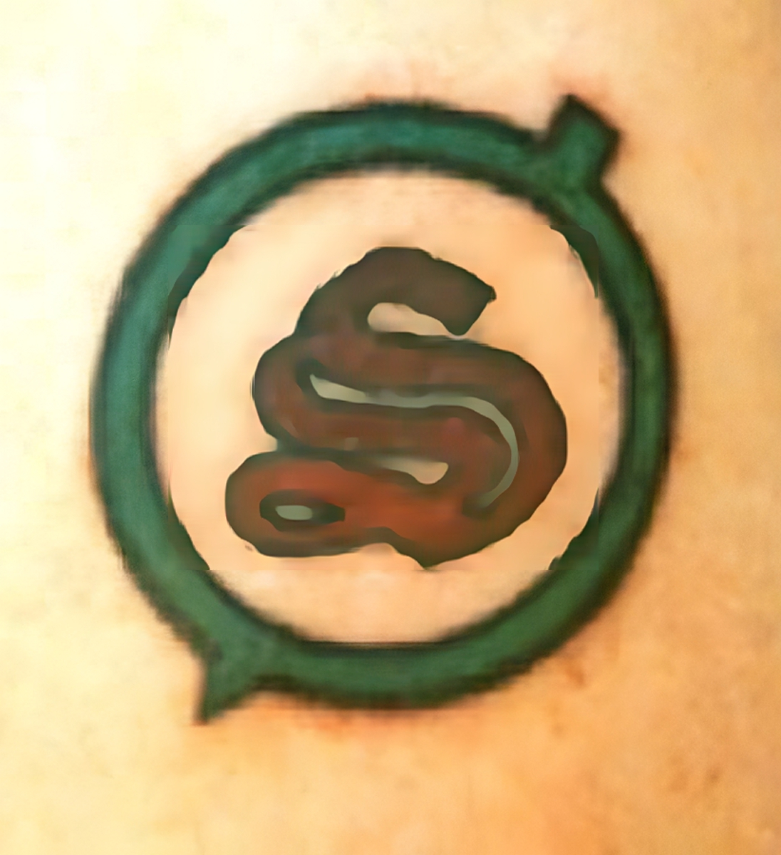 Kreis mit S-förmigem Symbol