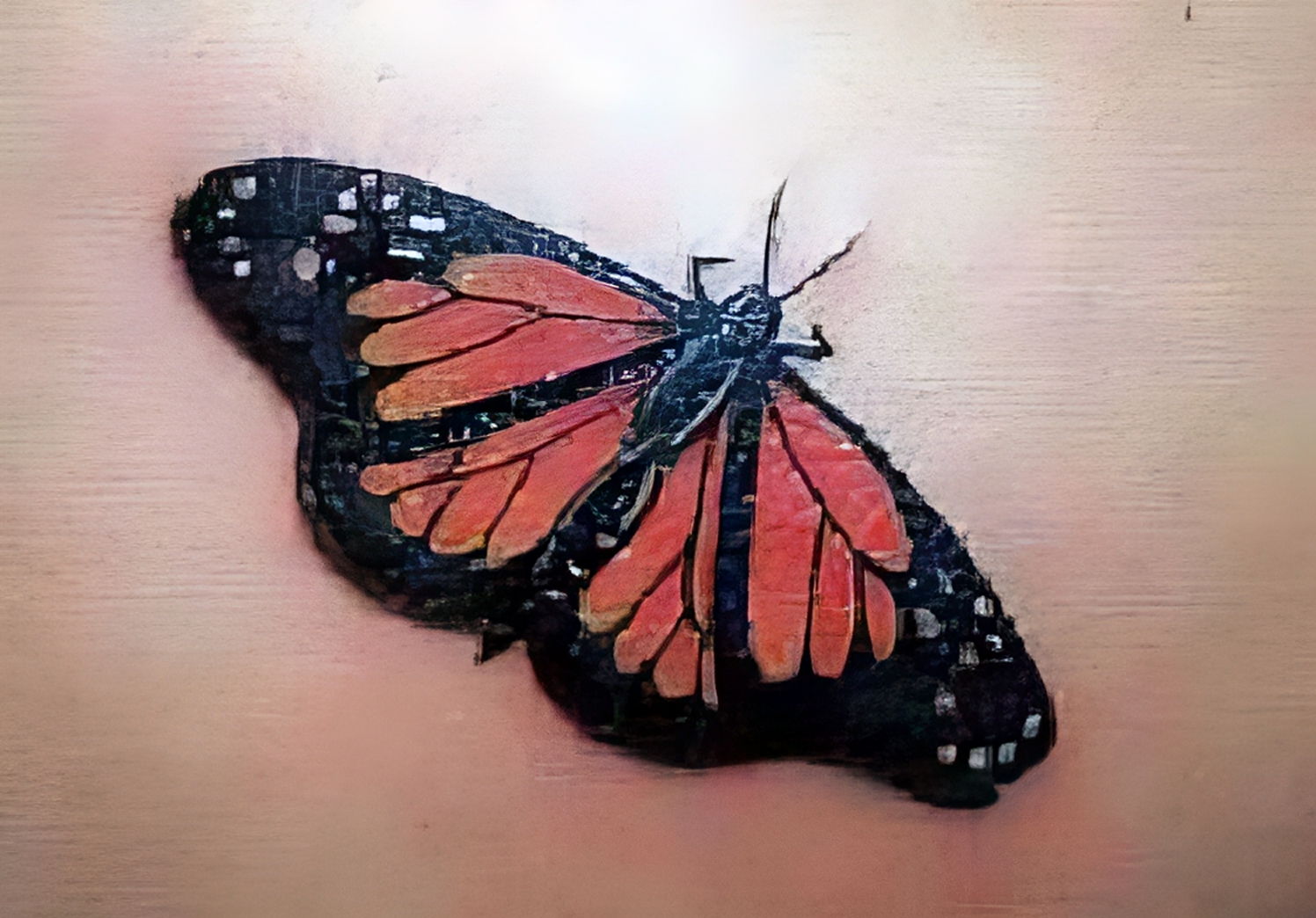 Realistischer Monarchfalter Schmetterling