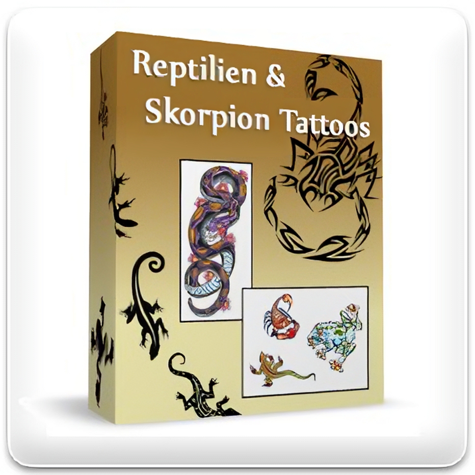 Reptilien und Skorpion Tattoo Vorlagen