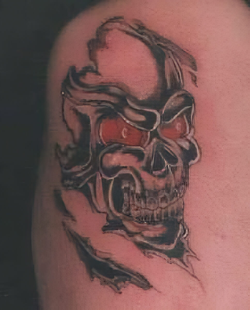 Totenkopf mit roten Augen Totenkopf mit roten Augen