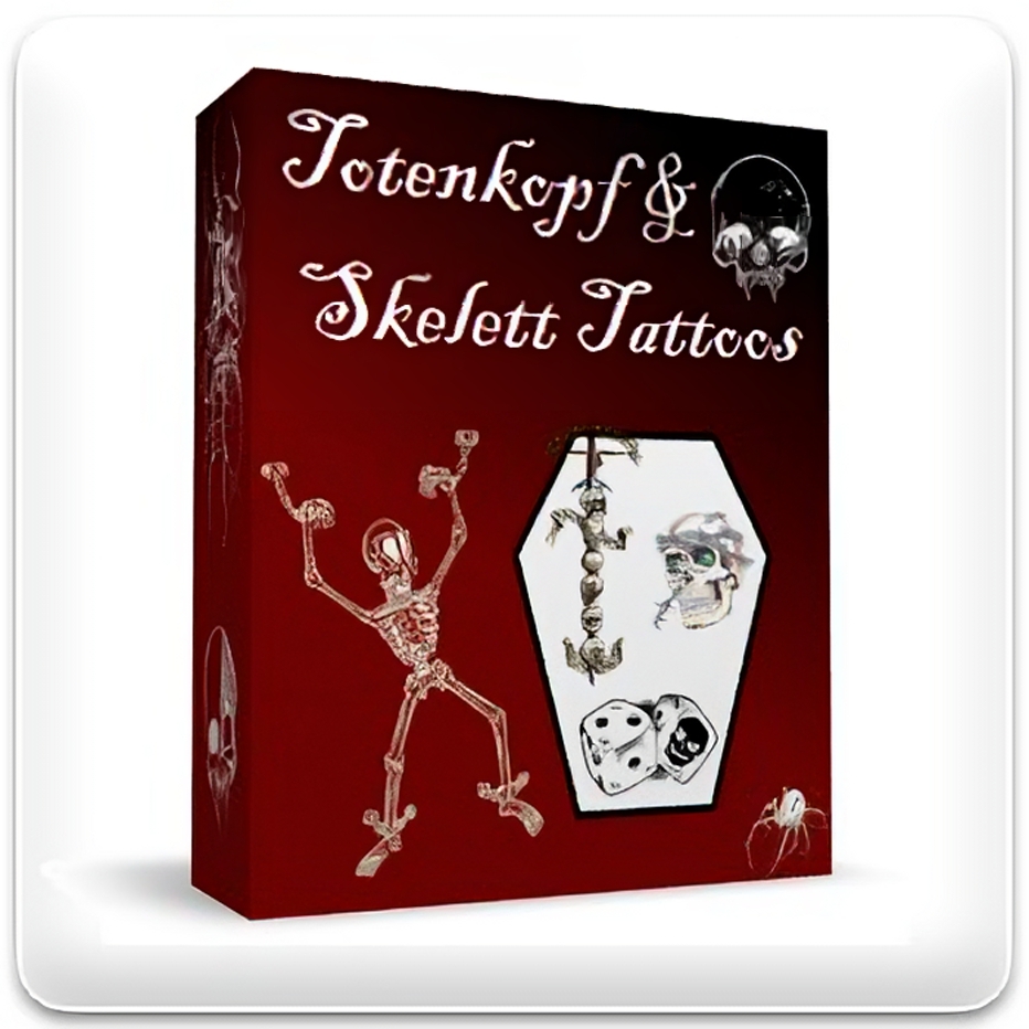 Totenkopf und Skelett Tattoo Vorlagen
