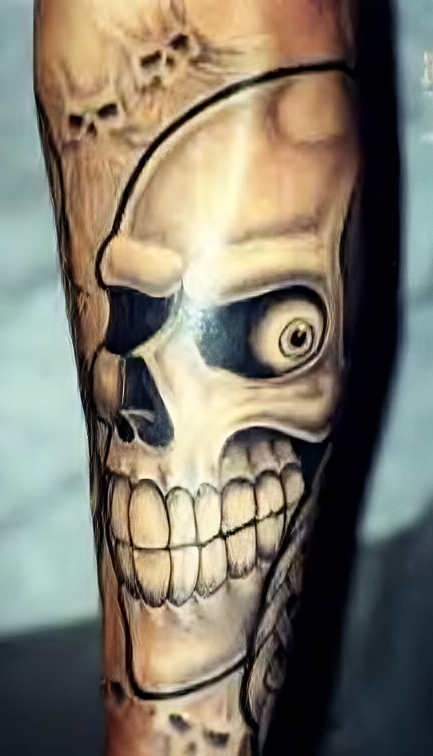Von kleinen Totenköpfen umgebener großer Totenkopf Von kleinen Totenköpfen umgebener großer Totenkopf